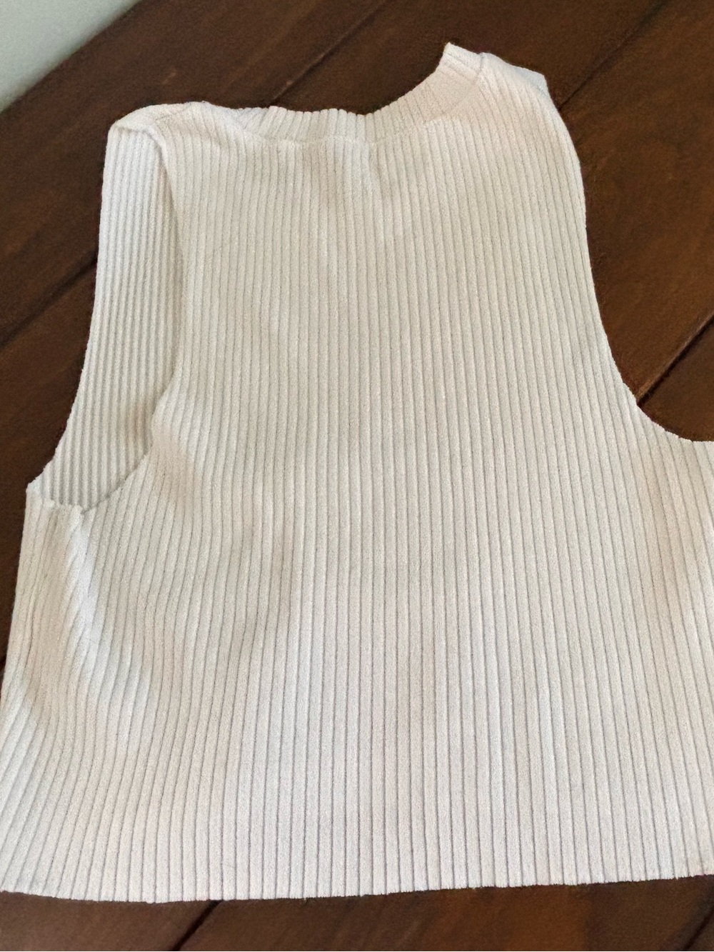 Aerie White Ribbed High Neck Cropped Tank Top SZ M Athleisure - Picture 5 of 5